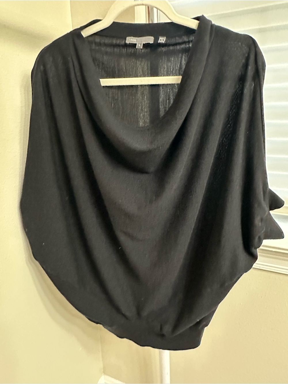 Vince Black Draped Cowl Neck Sweater, L